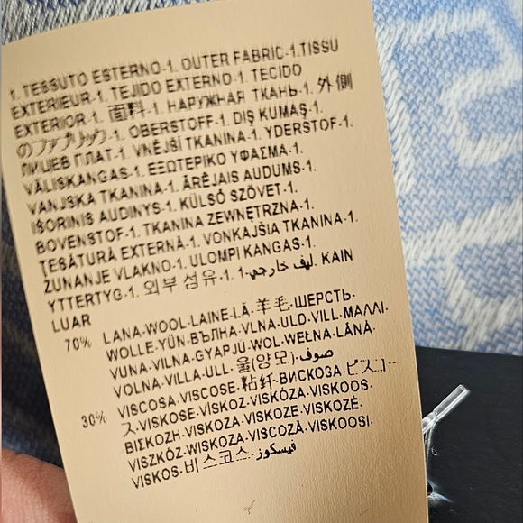 Gianni Versace Medusa Wool Blend Scarf With Fringe Blue Brand New With Tags - Picture 9 of 9